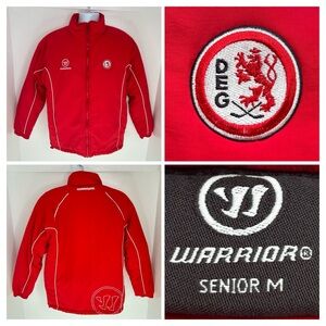 Warrior Düsseldorfer EG DEG Hockey Jacket Size Medium Red Fleece Lined‎ Germany